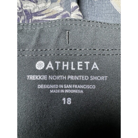 Athleta Womens 18 Ripstop Hiking Shorts Green Floral Print Trail Activewear - Picture 8 of 16